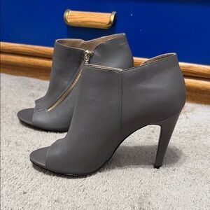 Isola Gray Heeled Peep-Toe Boots